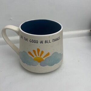Good Day For A Good Day Coffee Mug See The Good In All Things Blue Interior